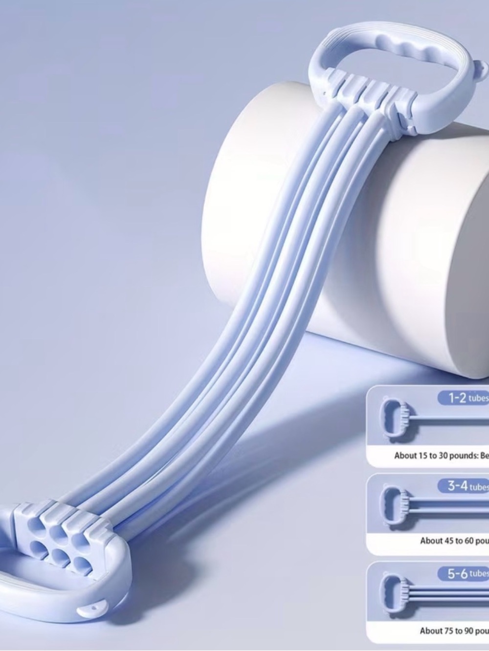 Handheld Resistance Tube Exerciser - Light Blue